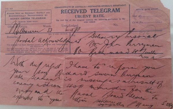 Telegram to the Perryman Family